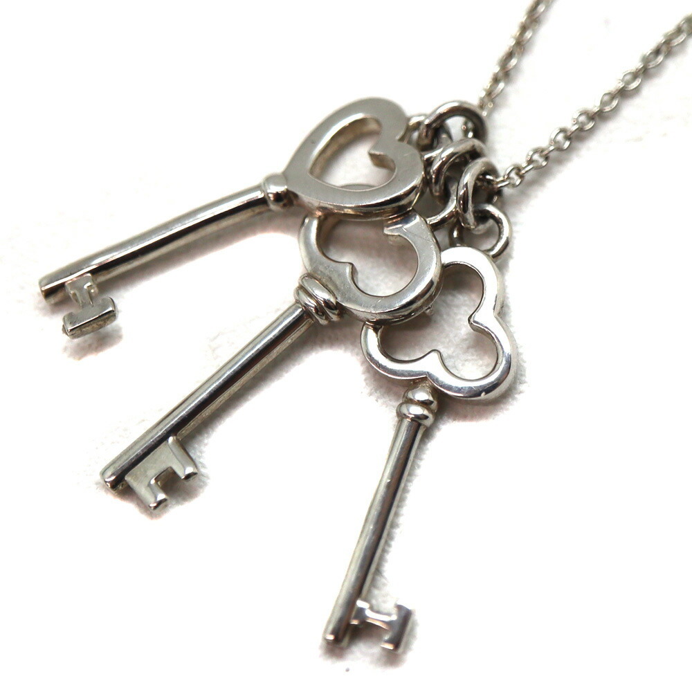 Tiffany Triple Key Pendant Necklace Silver